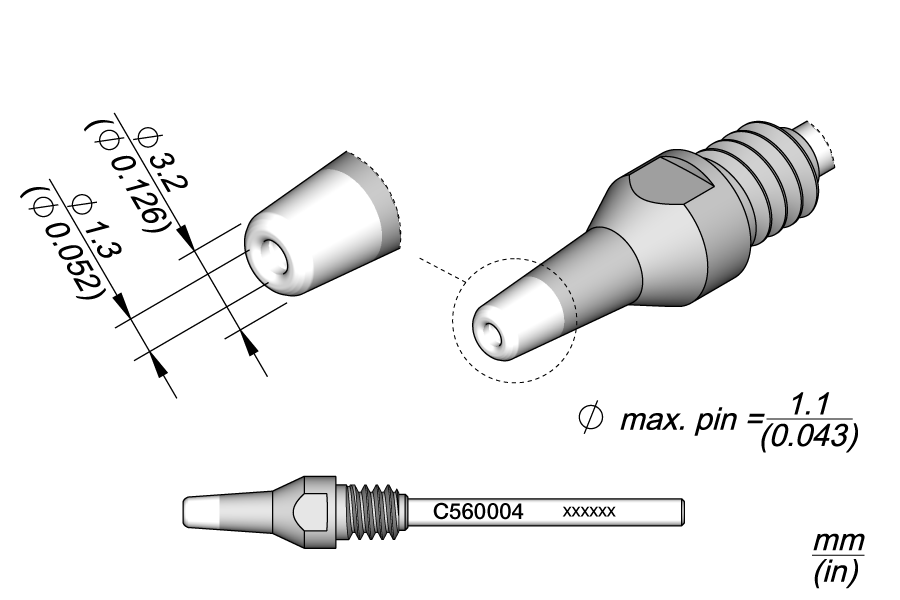 C560004 - Through-hole Desoldering Tip Ø 1.3